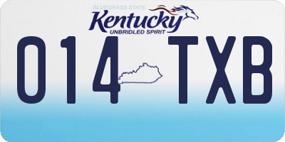 KY license plate 014TXB