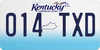 KY license plate 014TXD