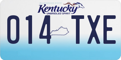 KY license plate 014TXE