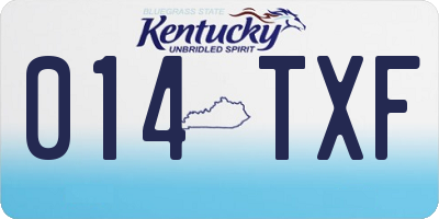KY license plate 014TXF