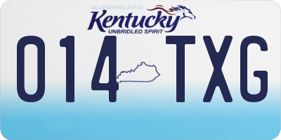 KY license plate 014TXG