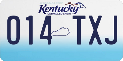 KY license plate 014TXJ