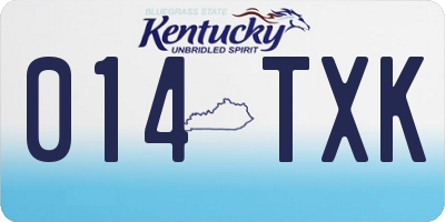 KY license plate 014TXK