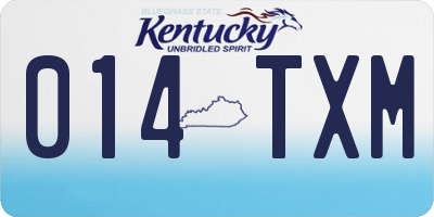 KY license plate 014TXM