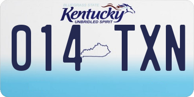 KY license plate 014TXN