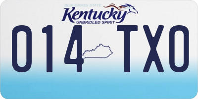 KY license plate 014TXO