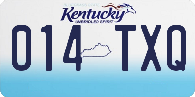 KY license plate 014TXQ