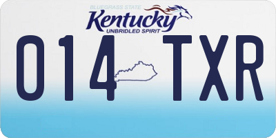 KY license plate 014TXR