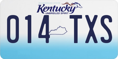 KY license plate 014TXS