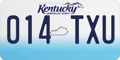 KY license plate 014TXU