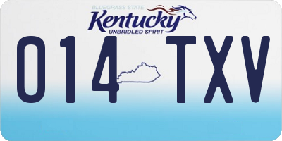 KY license plate 014TXV
