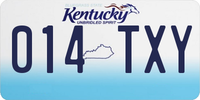 KY license plate 014TXY