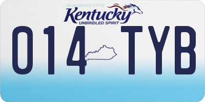 KY license plate 014TYB