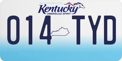 KY license plate 014TYD
