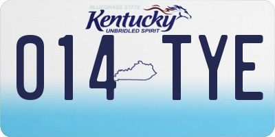 KY license plate 014TYE