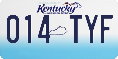 KY license plate 014TYF