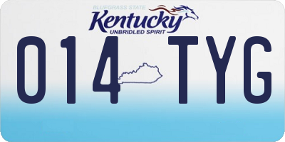 KY license plate 014TYG