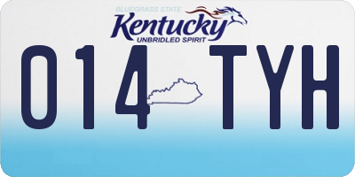 KY license plate 014TYH