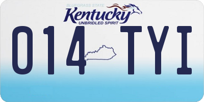 KY license plate 014TYI