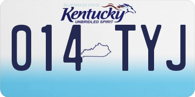 KY license plate 014TYJ