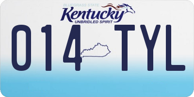 KY license plate 014TYL