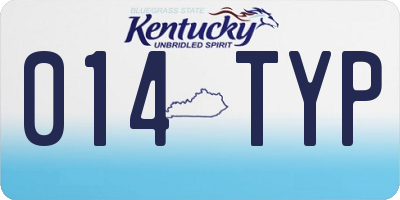 KY license plate 014TYP