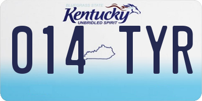 KY license plate 014TYR