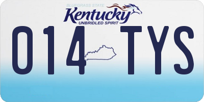 KY license plate 014TYS