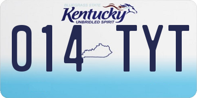 KY license plate 014TYT