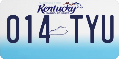KY license plate 014TYU