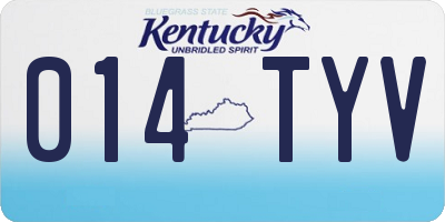 KY license plate 014TYV