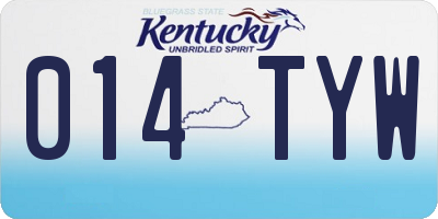 KY license plate 014TYW