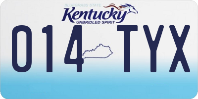 KY license plate 014TYX