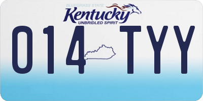 KY license plate 014TYY