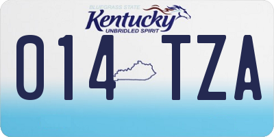KY license plate 014TZA