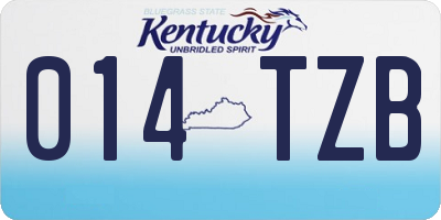 KY license plate 014TZB