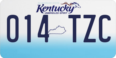 KY license plate 014TZC