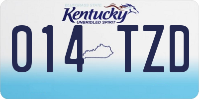 KY license plate 014TZD