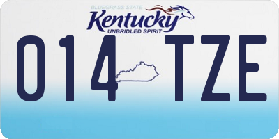 KY license plate 014TZE