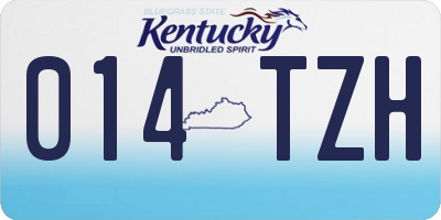 KY license plate 014TZH