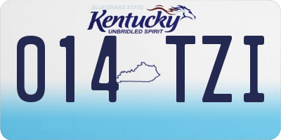 KY license plate 014TZI