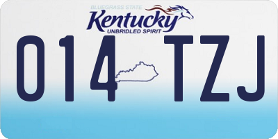 KY license plate 014TZJ