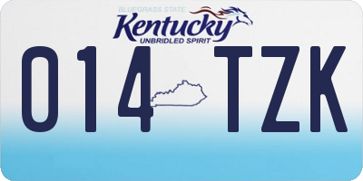 KY license plate 014TZK