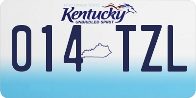 KY license plate 014TZL