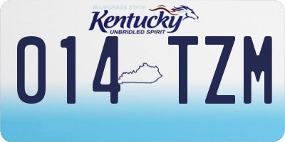 KY license plate 014TZM