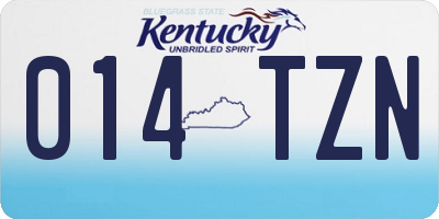 KY license plate 014TZN