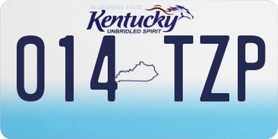 KY license plate 014TZP