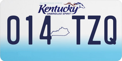 KY license plate 014TZQ