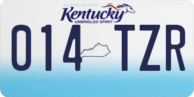 KY license plate 014TZR