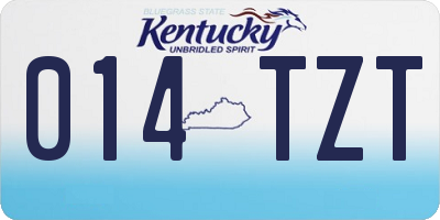 KY license plate 014TZT